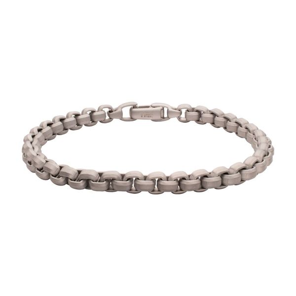 Matte Stainless Steel Bold Box Chain Bracelet Dickinson Jewelers Dunkirk, MD