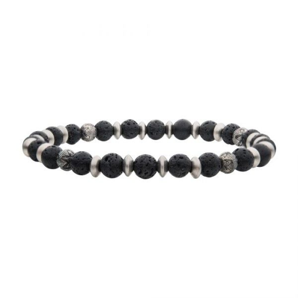 Lava Stone and Black Oxidized Bead Bracelet Dickinson Jewelers Dunkirk, MD