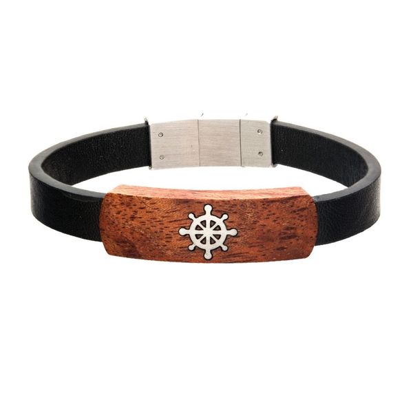 Leather Ship's Wheel ID Bracelet Dickinson Jewelers Dunkirk, MD