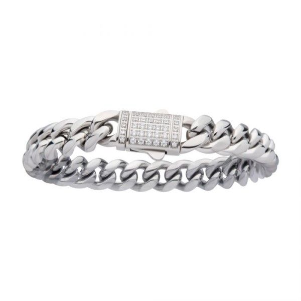 Miami Curb Bracelet with CZ Dickinson Jewelers Dunkirk, MD