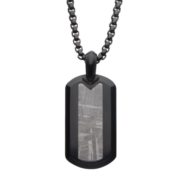Meteorite Inlay Dog Tag Pendant Dickinson Jewelers Dunkirk, MD