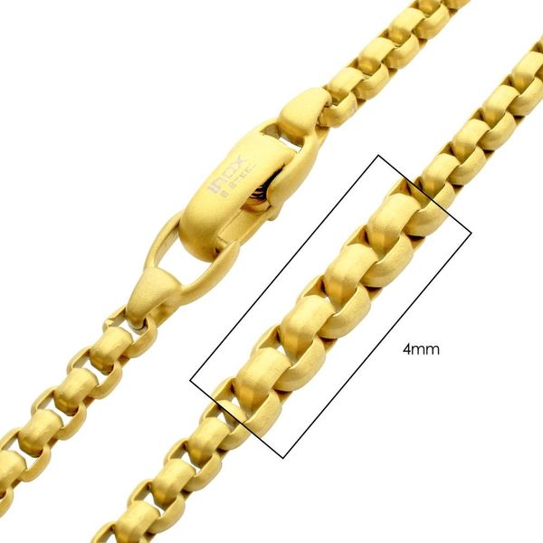 Men's Matte Finish Stainless Steel Bold Box Chain Dickinson Jewelers Dunkirk, MD