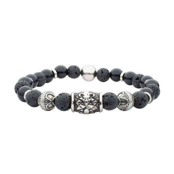 Men's Black Onyx & Lava Stone Bracelet Dickinson Jewelers Dunkirk, MD