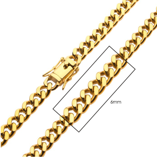18K Gold Stainless Steel Miami Cuban Chain Dickinson Jewelers Dunkirk, MD