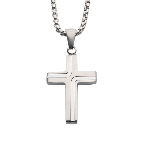Stainless Steel Cross Pendant with Box Chain Dickinson Jewelers Dunkirk, MD