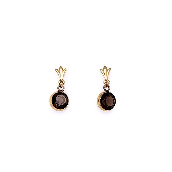 14K Yellow Gold Smokey Quartz Earrings Dickinson Jewelers Dunkirk, MD