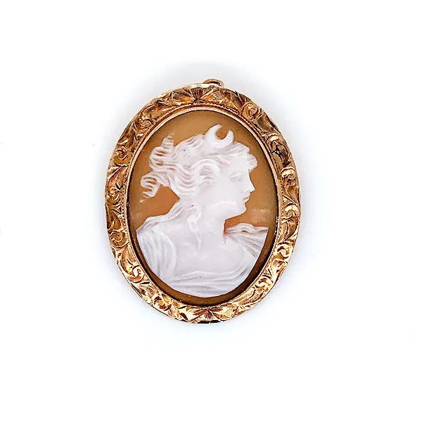 14k Rose Gold Shell Cameo Pendant/Pin Dickinson Jewelers Dunkirk, MD