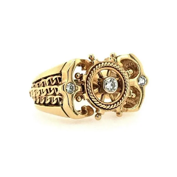 14k Yellow Gold Diamond Captain's Wheel Ring Dickinson Jewelers Dunkirk, MD