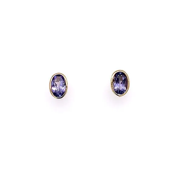 14k Yellow Gold Tanzanite Stud Earrings Dickinson Jewelers Dunkirk, MD