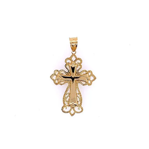 14k Yellow Gold Filigree Cross Pendant Dickinson Jewelers Dunkirk, MD