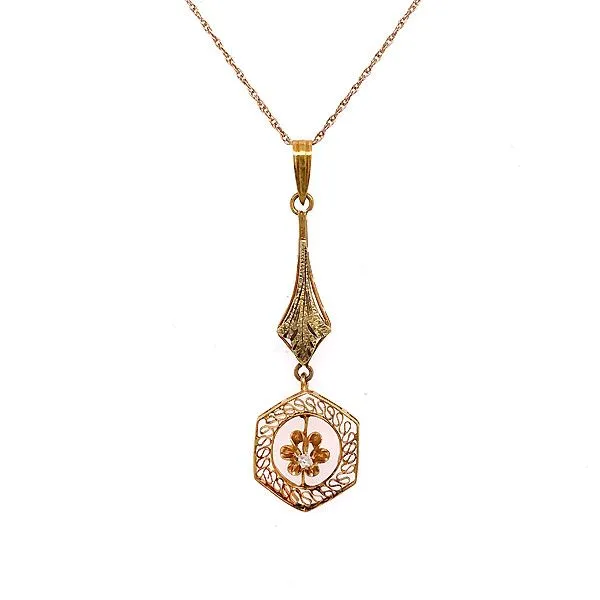 14k Yellow Gold Drop Pendant Dickinson Jewelers Dunkirk, MD