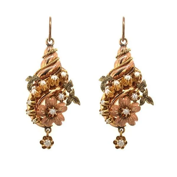 18Kt Gold Pearl Dangle Earrings Dickinson Jewelers Dunkirk, MD