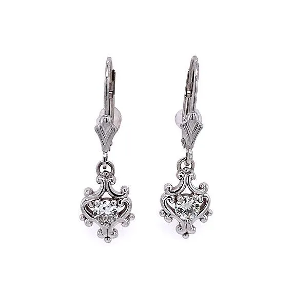 14k White Gold Diamond Earrings Dickinson Jewelers Dunkirk, MD