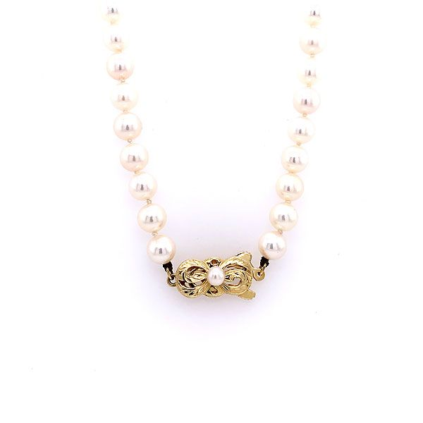 14k Yellow Gold Mikimoto Pearl Necklace Dickinson Jewelers Dunkirk, MD