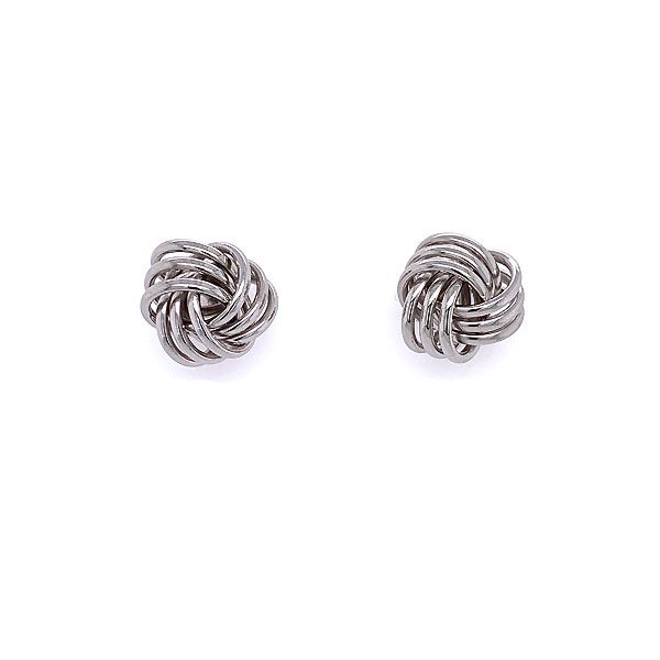 14k White Gold Knot Earrings Dickinson Jewelers Dunkirk, MD
