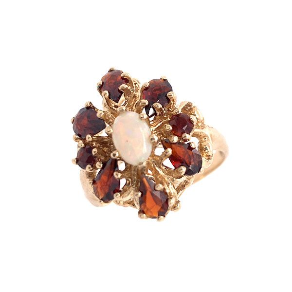 10k Yellow Gold Garnet And Opal Ring Dickinson Jewelers Dunkirk, MD