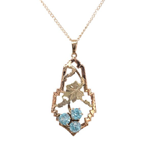 10k Yellow Gold Blue Zircon Pendant Dickinson Jewelers Dunkirk, MD