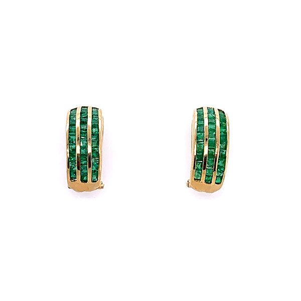 14k Yellow Gold Emerald Earrings Dickinson Jewelers Dunkirk, MD