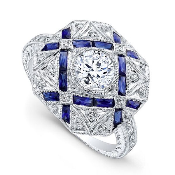 18k White Gold Sapphire And Diamond Ring Dickinson Jewelers Dunkirk, MD