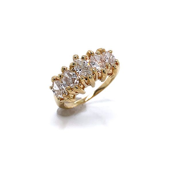 14k Yellow Gold Marquise Five Stone Diamond Ring Dickinson Jewelers Dunkirk, MD