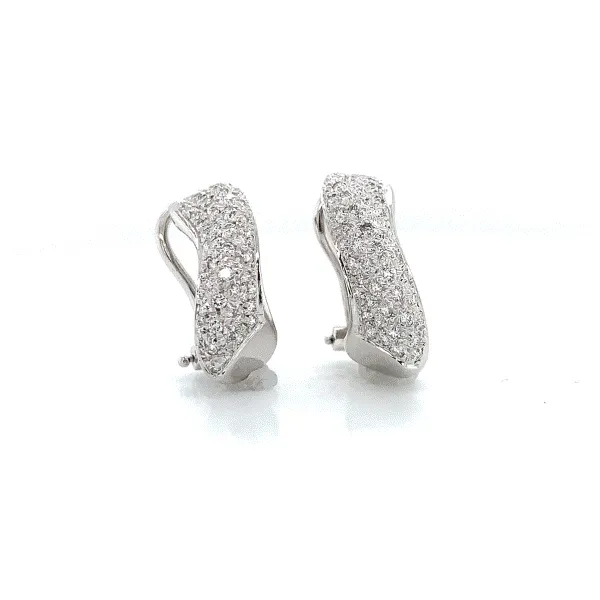 14k White Gold Diamond Clip On Earrings 001-780-04090