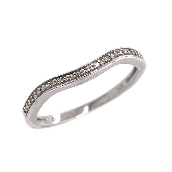 Sterling Silver Curved Diamond Band Dickinson Jewelers Dunkirk, MD