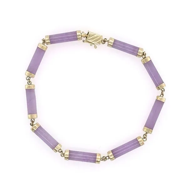 14k Yellow Gold Purple Jade Bracelet Dickinson Jewelers Dunkirk, MD