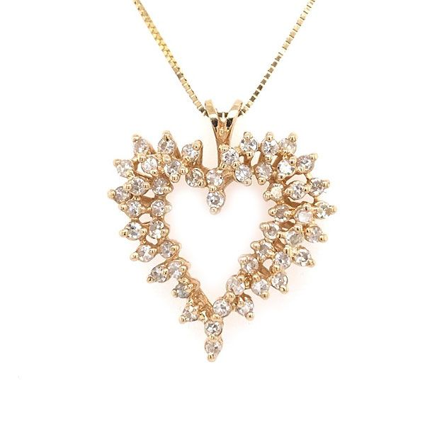 14k Yellow Gold Diamond Heart Pendant Dickinson Jewelers Dunkirk, MD
