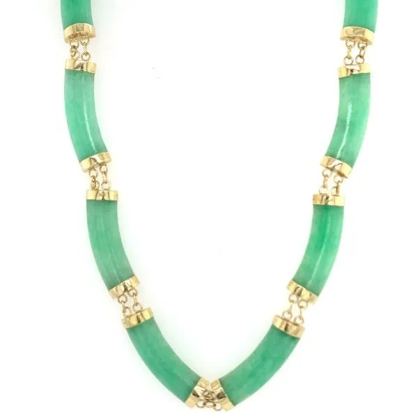 14k Yellow Gold Light Green Jade Necklace Dickinson Jewelers Dunkirk, MD