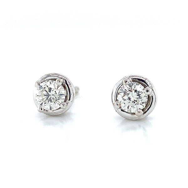 14k White Gold Diamond Stud Earrings Dickinson Jewelers Dunkirk, MD