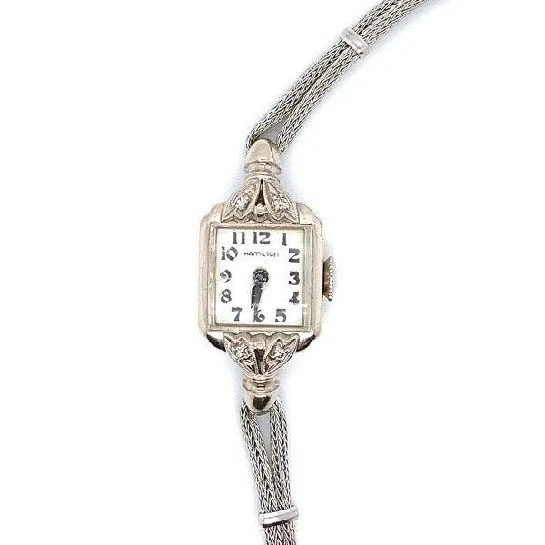14k White Gold and Diamond Hamilton Watch Dickinson Jewelers Dunkirk, MD