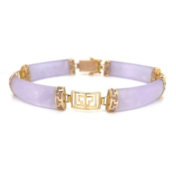 14k Yellow Gold Purple Jade Bracelet Dickinson Jewelers Dunkirk, MD