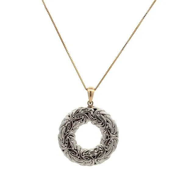 14k Yellow-White Gold Reversible Byzantine Pendant Image 2 Dickinson Jewelers Dunkirk, MD