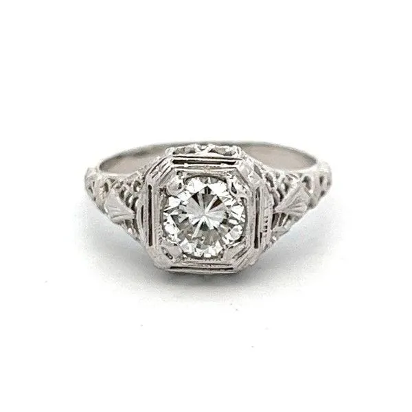 Estate 14Kt Round Diamond Filigree Ring Dickinson Jewelers Dunkirk, MD