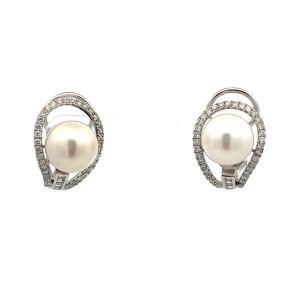 18k White Gold Pearl Earrings Dickinson Jewelers Dunkirk, MD