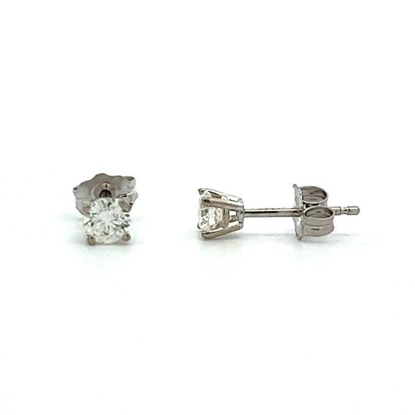 14k White Gold Diamond Stud Earrings Dickinson Jewelers Dunkirk, MD
