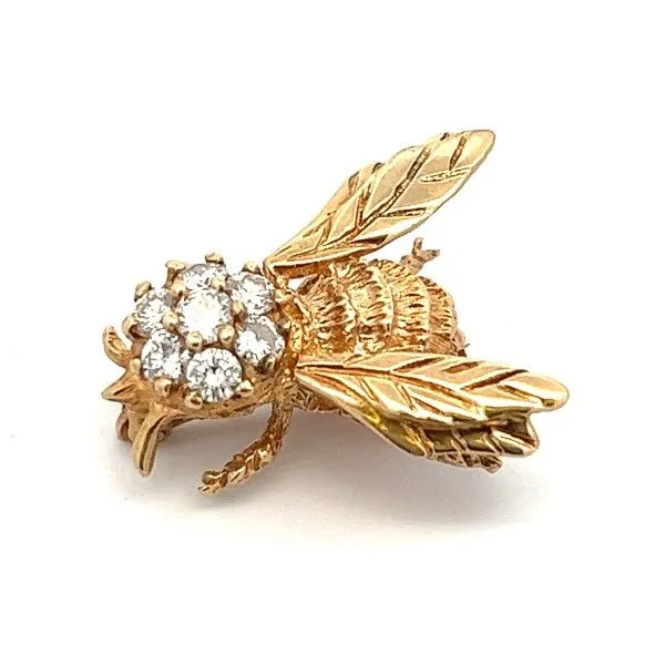 14k Yellow Gold Diamond Bee Pin Dickinson Jewelers Dunkirk, MD