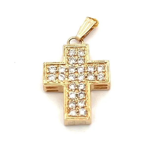 14k Yellow Gold Diamond Cross Pendant Dickinson Jewelers Dunkirk, MD