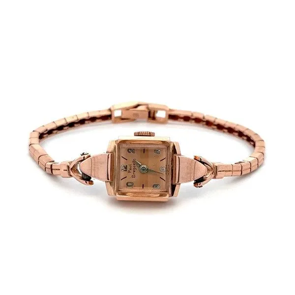 Estate 14Kt Rose Gold PAUL BREGUETTE Square Watch Dickinson Jewelers Dunkirk, MD