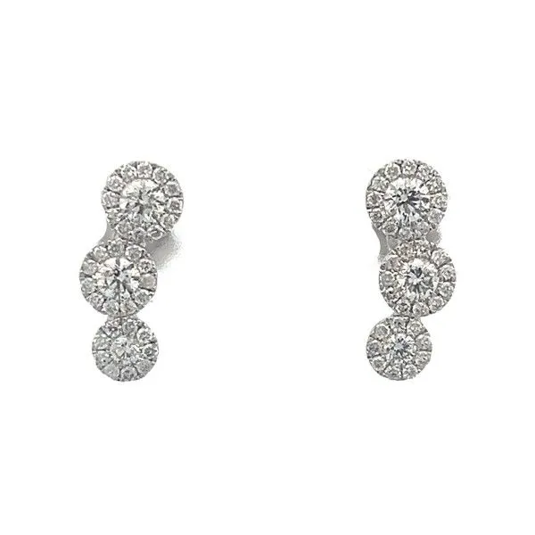 Estate 14Kt White Gold 3-Halo Diamond Studs Dickinson Jewelers Dunkirk, MD