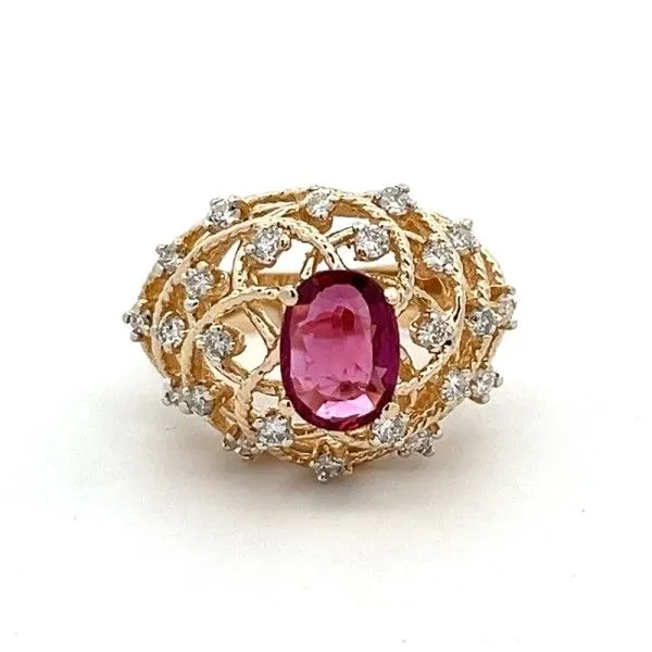 Estate 14Kt Oval Ruby and Diamond Ring Dickinson Jewelers Dunkirk, MD