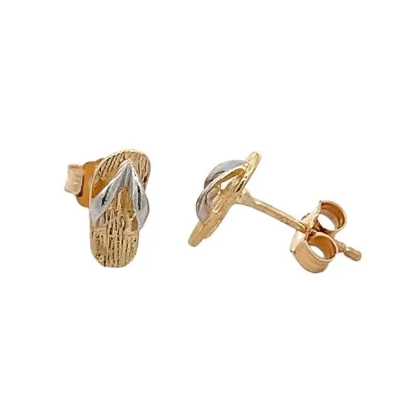 Estate 14Kt Yellow Flip Flop Post Earrings Dickinson Jewelers Dunkirk, MD
