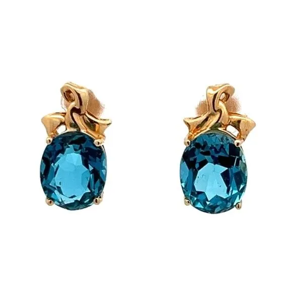 Estate Oval Blue Topaz Earrings Dickinson Jewelers Dunkirk, MD