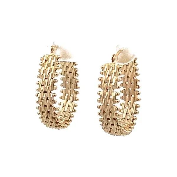 14Kt Yellow Gold Estate Oval Riccio Hoop Earrings Dickinson Jewelers Dunkirk, MD