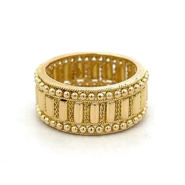 Estate 18Kt Yellow Beads Bars Textured Eternity Band Dickinson Jewelers Dunkirk, MD