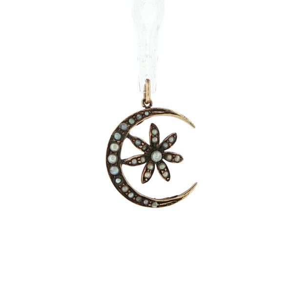 14ky Crescent Moon with Pearls Convertible Charm Dickinson Jewelers Dunkirk, MD