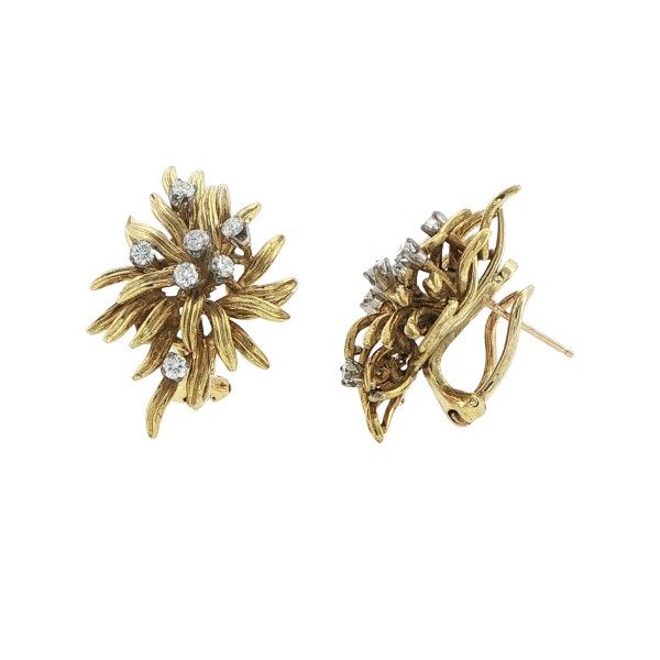 18ky Diamonds Floral Motif Earrings Dickinson Jewelers Dunkirk, MD