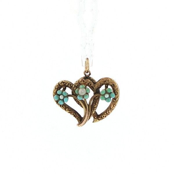14ky Double Heart Convertible Charm Dickinson Jewelers Dunkirk, MD