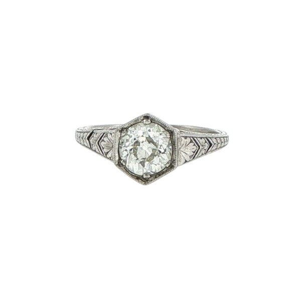 Platinum .80ct Old Mine Cut Diamond Ring Dickinson Jewelers Dunkirk, MD