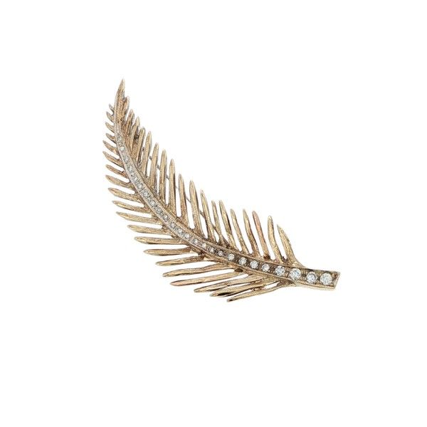 14K Yellow .50cttw Diamond Feather Brooch Dickinson Jewelers Dunkirk, MD